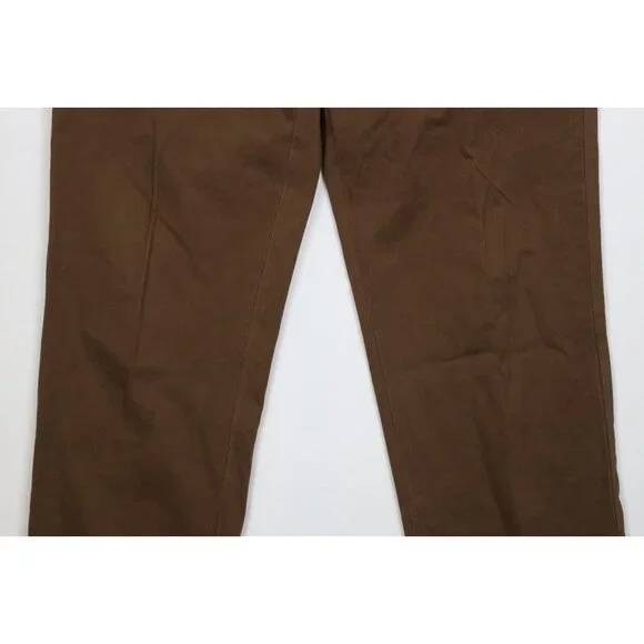 Vintage 90s Ralph Lauren Mens 36x30 Faded Wide Leg Chino Pants Brown Cotton